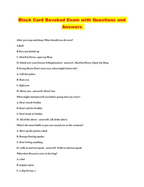 Printable Black Card Revoked Questions And Answers Pdf